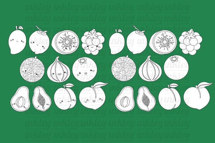 Black and White Coloring Fruits and Vegetables