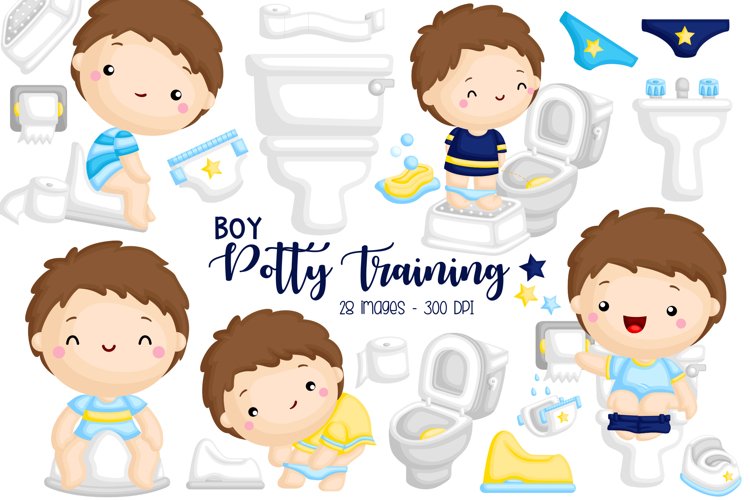 Potty Training Clipart - Cute Boy Clip Art