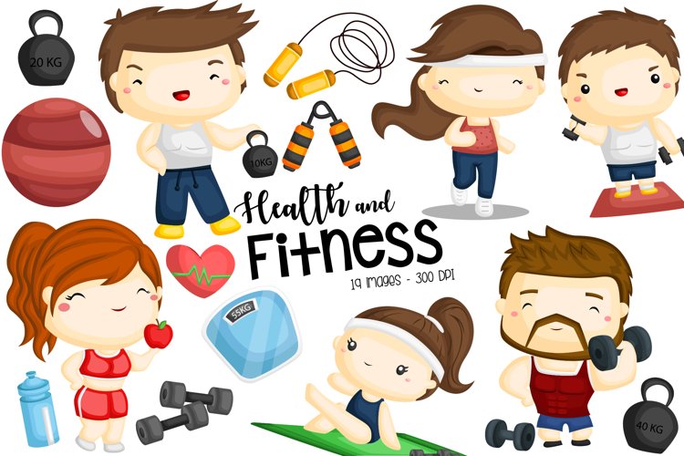 Fitness Health Clipart - Training Gym Clip Art