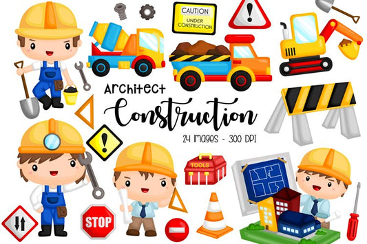 Architect and Consruction Clipart - Job and Occupation