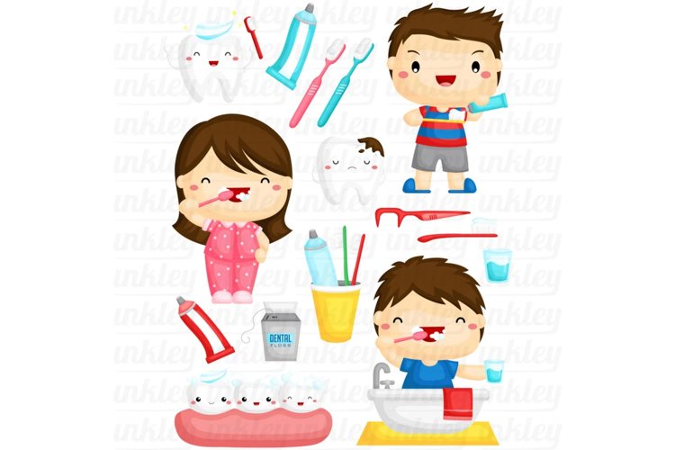 Oral Hygiene Clipart - Brushing Tooth Clip Art
