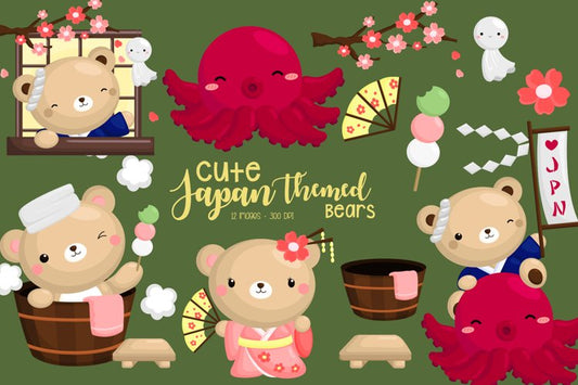 Japan Bear Clipart - Cute Animal Clip Art