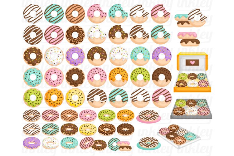 Flavourful Donut Clipart - Sweet Food Clip Art