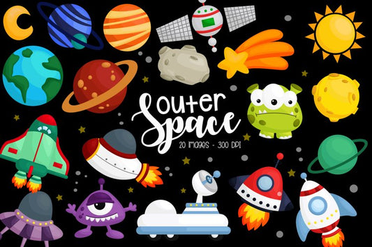 Galaxy and Space Clipart - Space and Exploration Clip Art