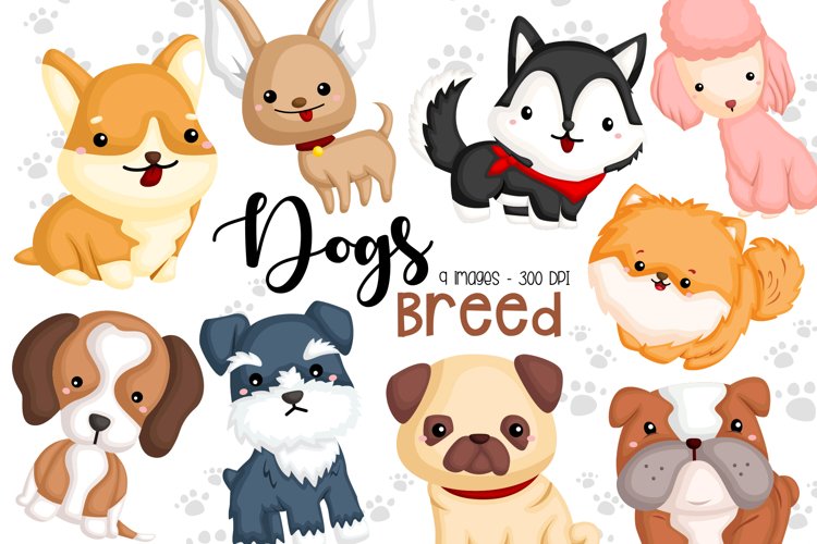Dog Breeds Clipart - Cute Dogs Clip Art