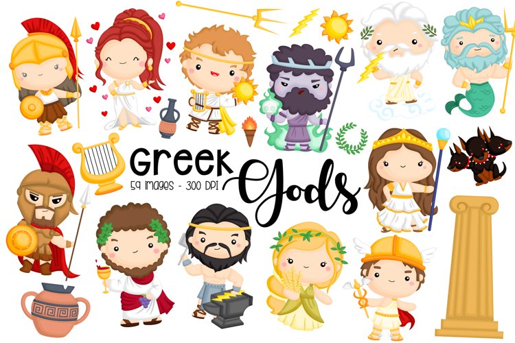 Greek Gods Clipart - Greek Clip Art – inkleystudio