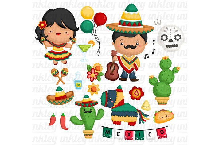 Mexico and Tradition Clipart - Cute Country Clip Art – inkleystudio