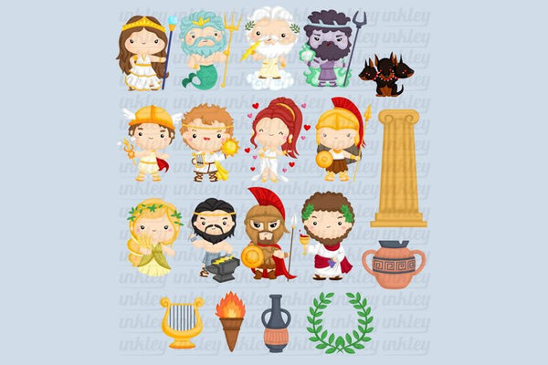 Greek Gods Clipart - Greek Clip Art – inkleystudio