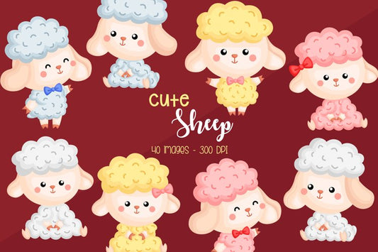 Cute Sheep Clipart - Cute Animal Clipart