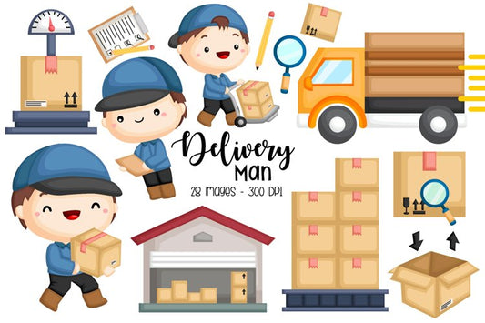 Delivery Man Clipart - Postman Clip Art - Job and Occupation