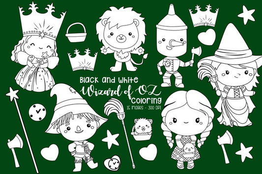 Black and White Coloring Wizard of Oz