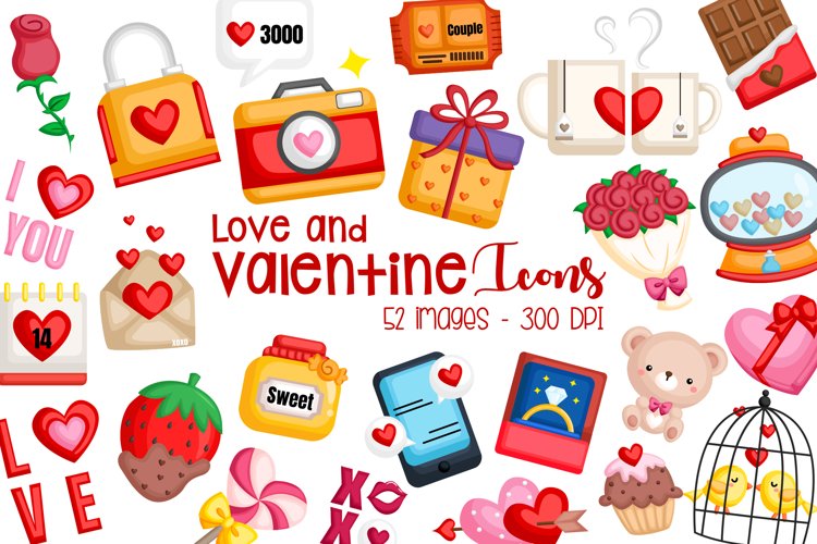 Valentine Item Clipart - Love and Object Clip Art