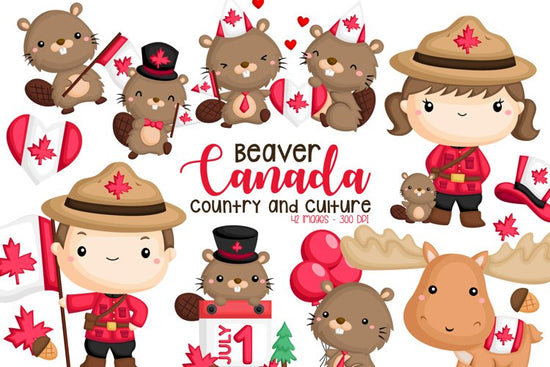 Canada Culture Clipart - Beaver Clip Art – inkleystudio