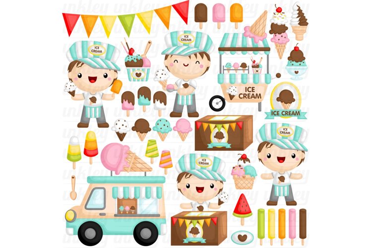 Ice Cream Truck Clipart - Kids and Food Clip Art