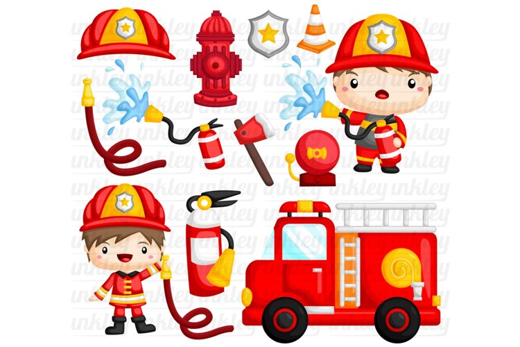 Cute Fireman Clipart - Job and Occupation Clip Art