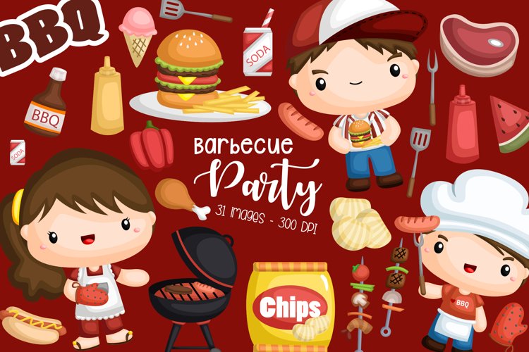 Cooking Barbeque Clipart - BBQ Food Clipart