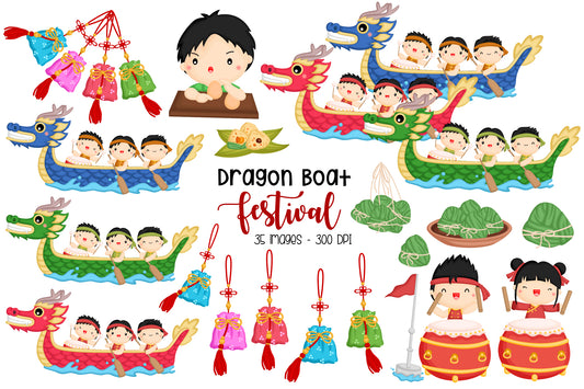 Dragon Boat Festival Clipart - Cute Culture Clip Art