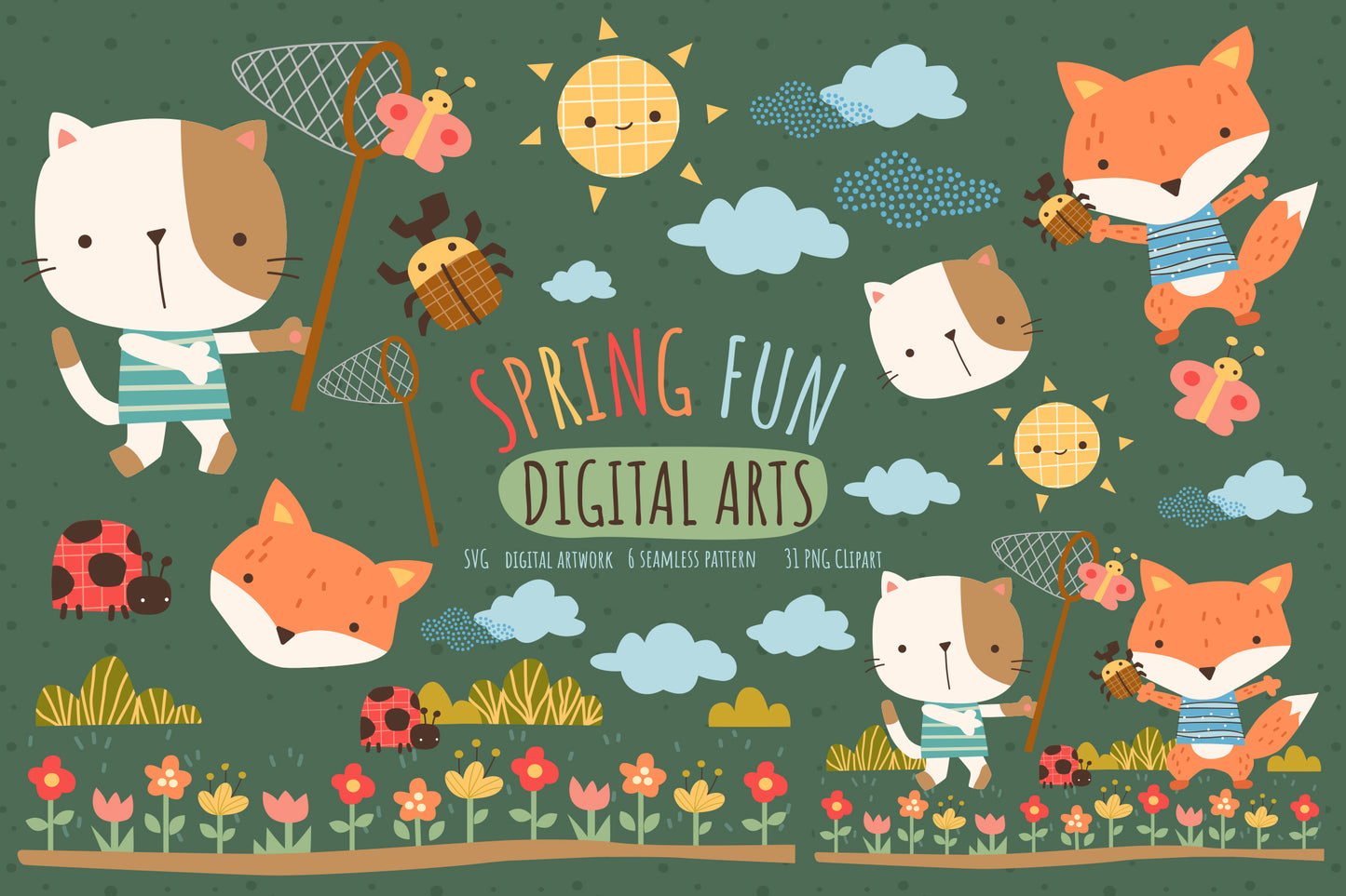 Spring Fun Digital Art - Cute Clipart