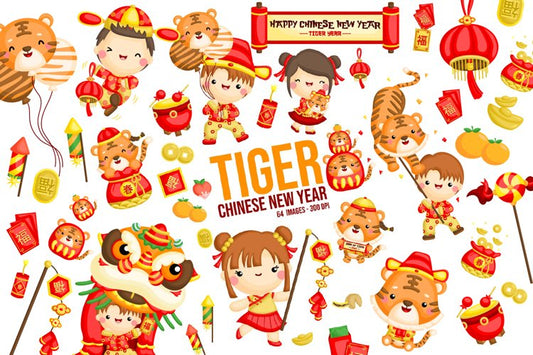 Year of the Tiger Clipart - Tiger Chinese New Year Clipart