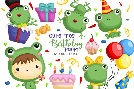 Birthday Frog Clipart - Birthday Party Clip Art