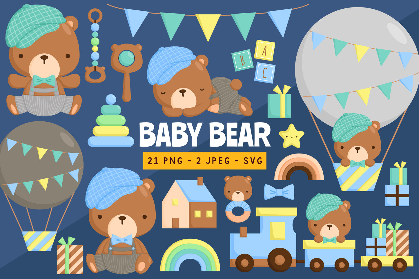 Cute Baby Bear Clipart - Baby Bear Clip Art