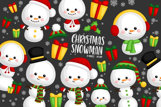 Christmas Snowman Clipart - Snowman in Winter Clip Art