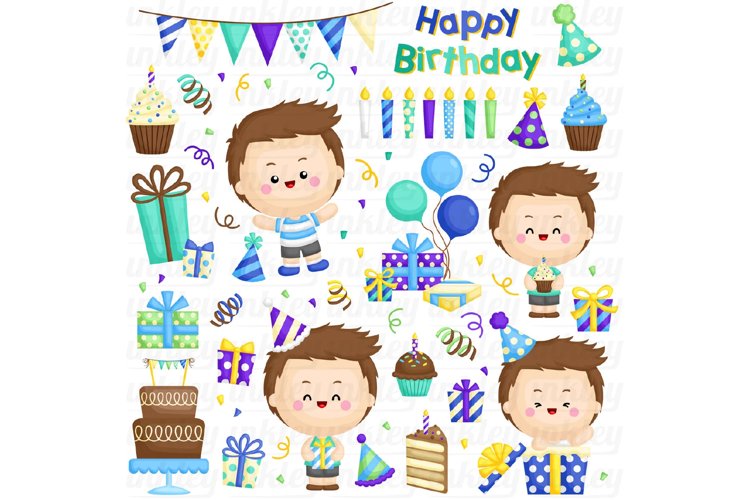 Cute Boy Birthday Clipart - Birthday Celebration Clip Art