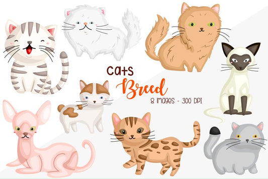 Cat Breed Clipart - Cute Animal Clip Art