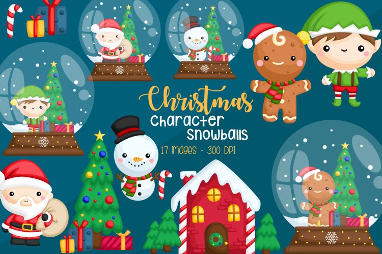 Christmas Character Clipart - Snow Globe Clip Art