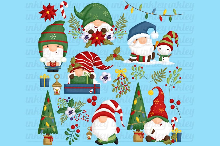 Christmas Gnome Clipart - Cute Christmas