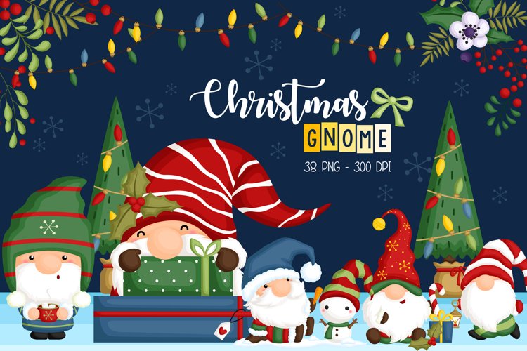 Christmas Gnome Clipart - Cute Christmas
