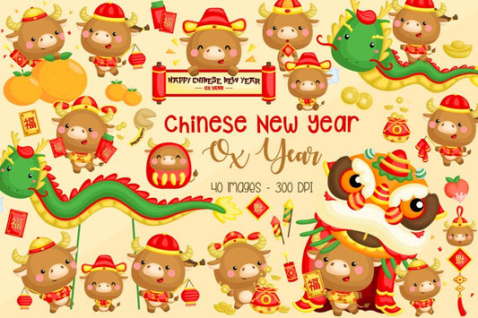 Year of the Ox Clipart - Year of the Cow Clipart