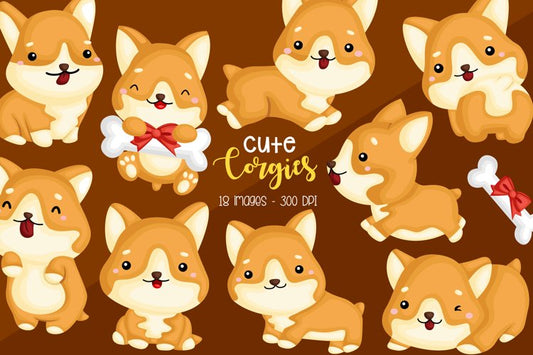 Cute Corgi Clipart - Cute Animal Clip Art