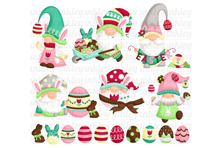 Easter Gnome Clipart - Cute Gnome with Easter Egg Clip Art