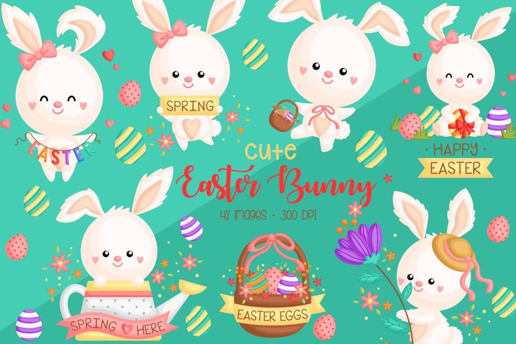 Easter Rabbit Clipart - Cute Animal Clip Art