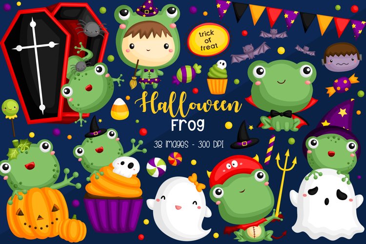 Halloween Frog Clipart - Holiday Celebration Clip Art