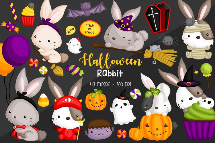 Halloween Rabbit Clipart - Cute Rabbit Clip Art