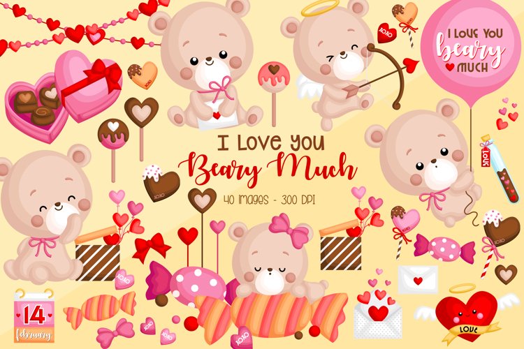 Valentine Bear Clipart - Cute Bear Clip Art