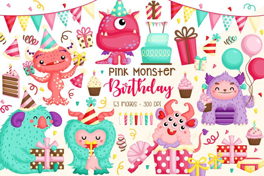 Birthday and Monster Clipart - Cute Monster Clip Art