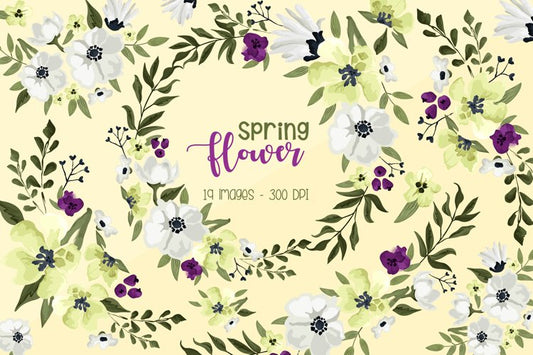 Spring Flower Clipart - Green Flower Clip Art