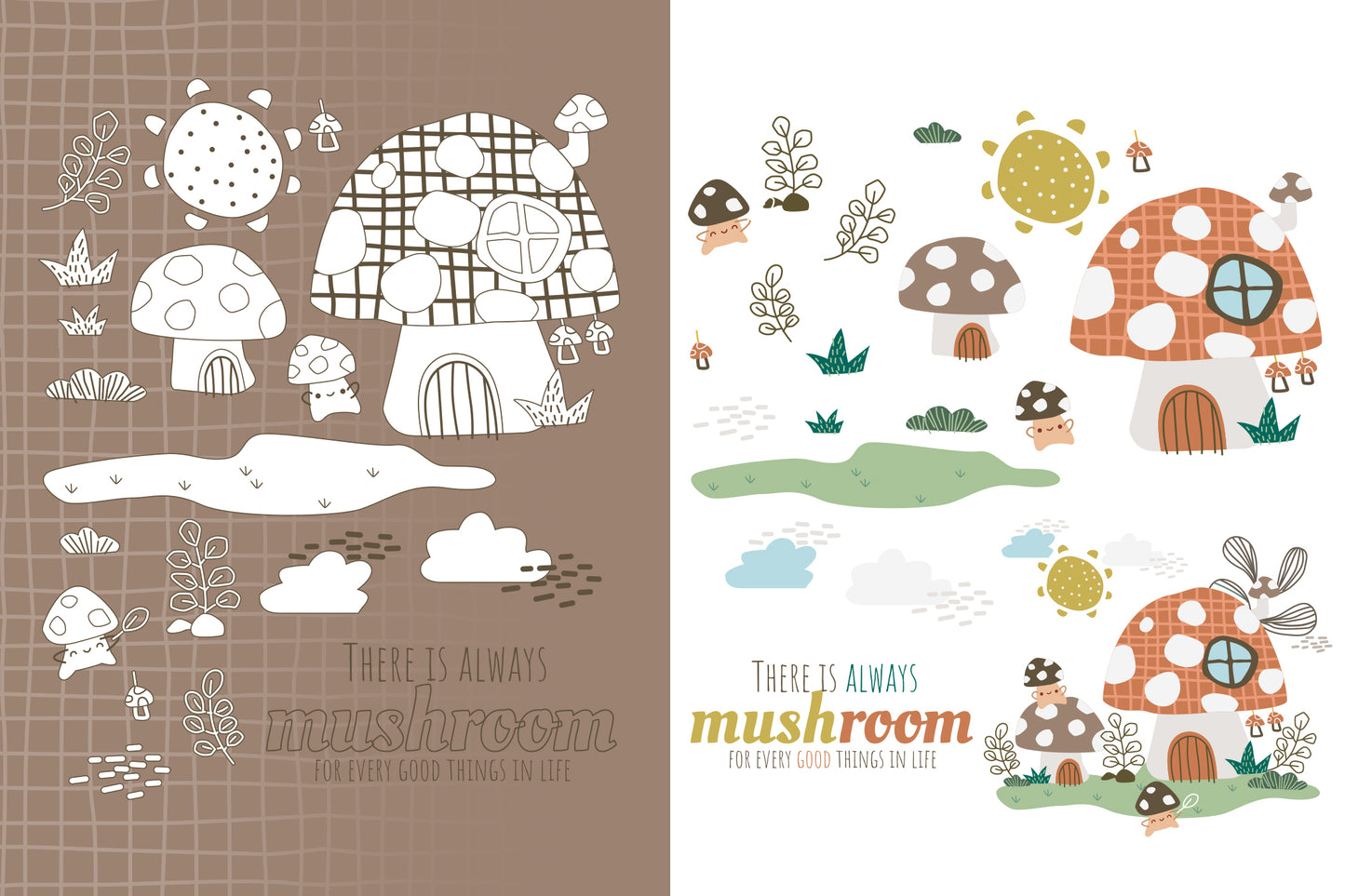 Cute Mushroom Design Bundle