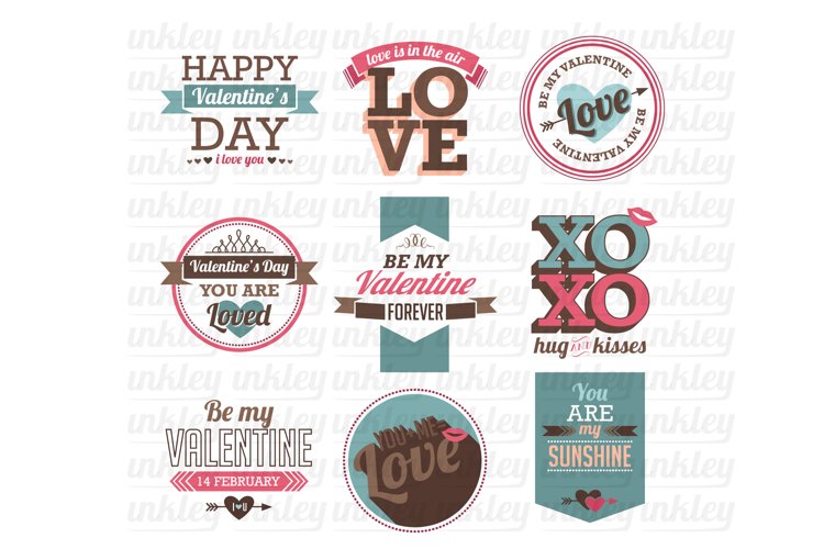 Valentine Typography Clipart - Love and Valentine Clip Art