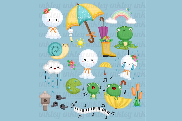 Frog and Weather Doll Clipart - Cute Tradition Clip Art