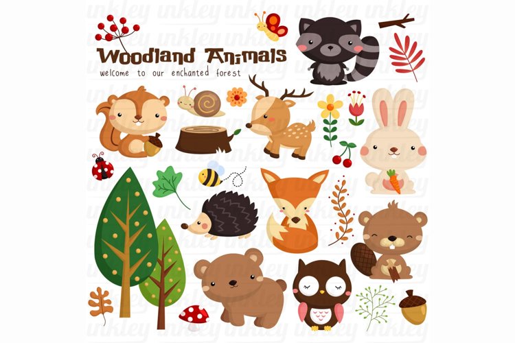 Woodland Animal Clipart - Cute Forest Animal Clip Art