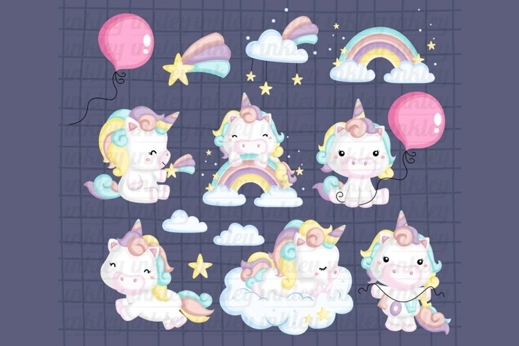 Cute Unicorn Clipart - Rainbow Unicorn Clipart